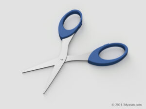 開いたハサミの3Dモデル