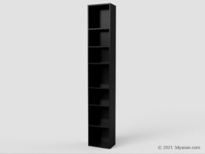 細長い本棚の3Dモデル