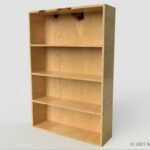木製の本棚の3Dモデル