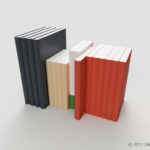 並んだ本の3Dモデル
