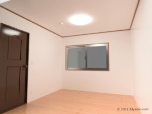 4畳半の部屋の3Dモデル