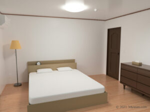 寝室の3Dモデル