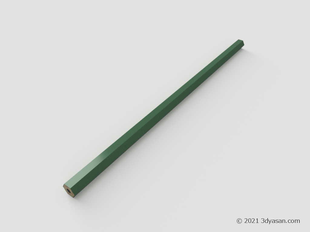削る前の鉛筆の3Dモデル