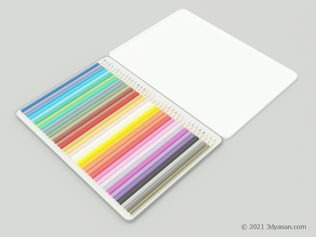 色鉛筆36色セットの3Dモデル