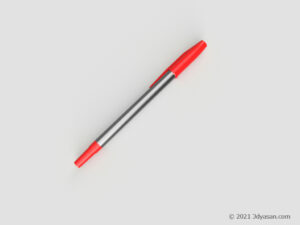 キャップ式ボールペンの3Dモデル
