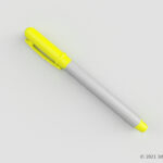 黄色い蛍光ペンの3Dモデル