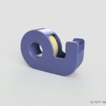 セロテープがセットされたテープカッターの3Dモデル