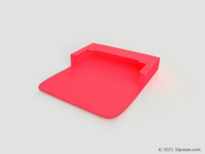 開いたペンケースの3Dモデル