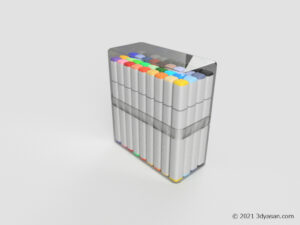 イラストマーカー36色セットの3Dモデル
