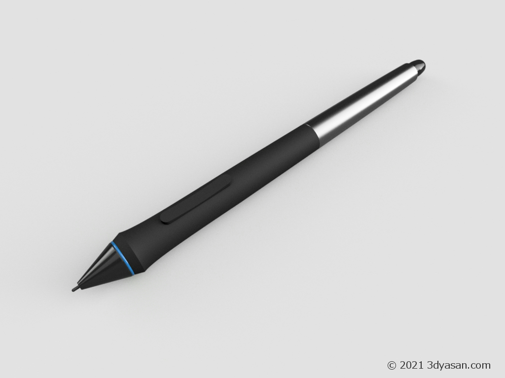 液晶タブレット(液タブ)のペンの3Dモデル