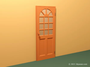 カフェ風ドアの3Dモデル