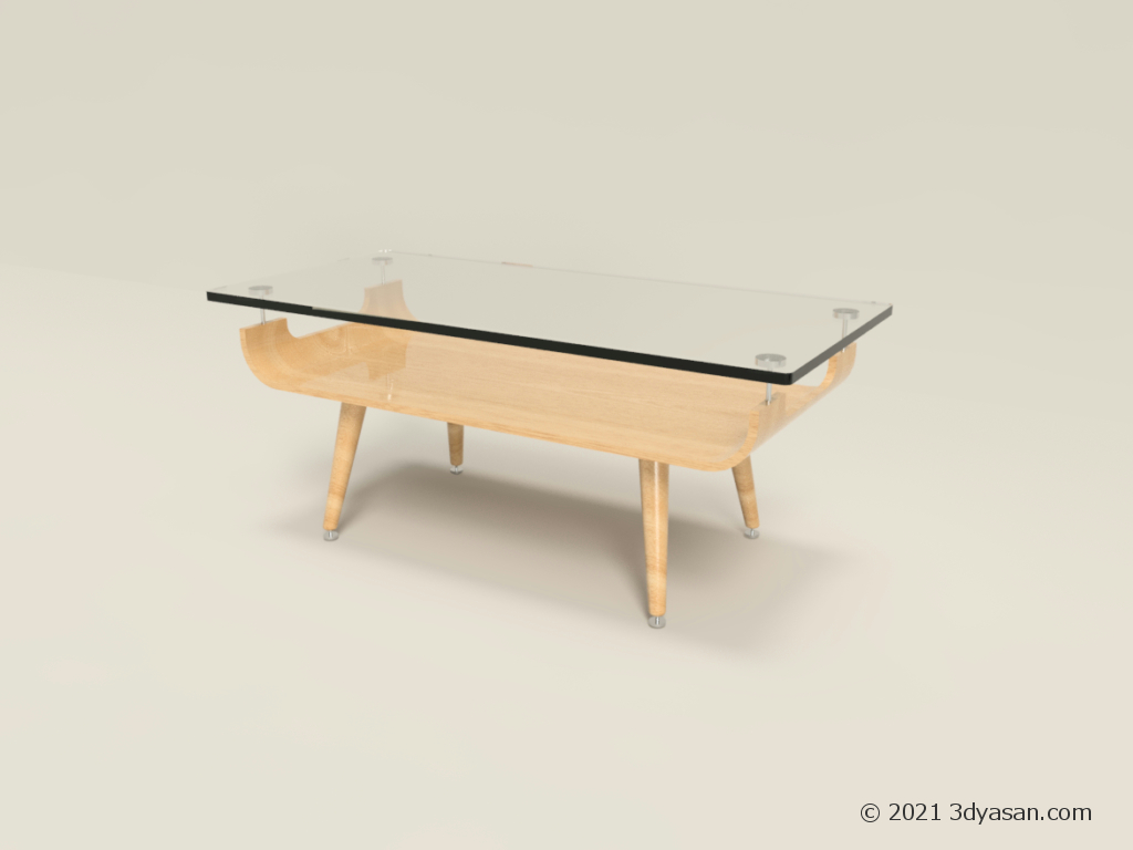 センターテーブルの3Dモデル