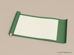 開いた巻物の3Dモデル
