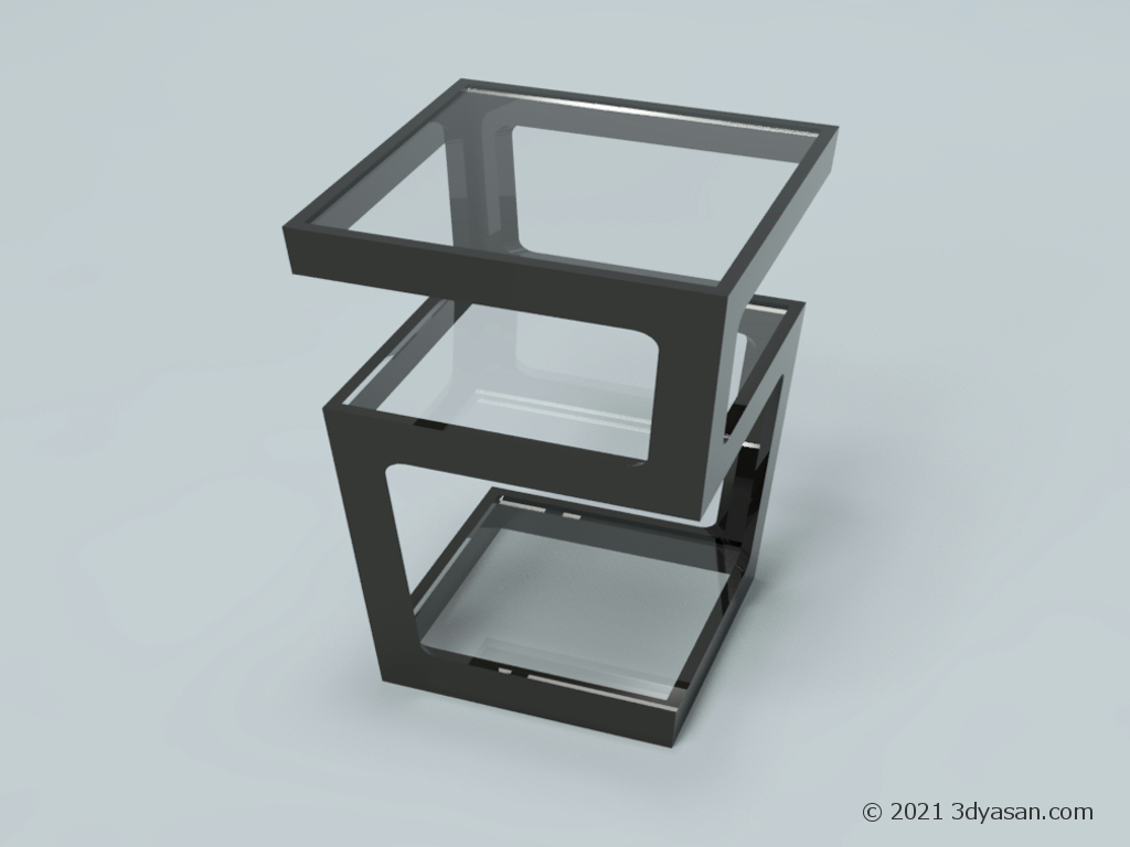 サイドテーブルの3Dモデル