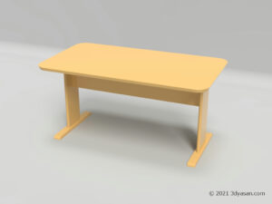 4人掛けダイニングテーブルの3Dモデル