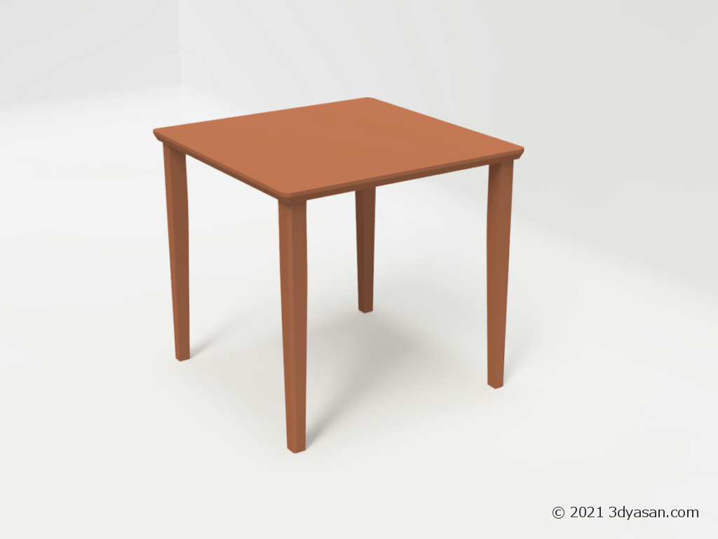 2人掛けダイニングテーブルの3Dモデル