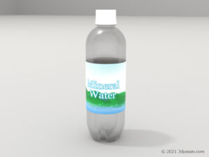 500mlペットボトル(ミネラルウォーター)の3Dモデル