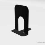 黒いステンレス製のブックエンドの3Dモデル