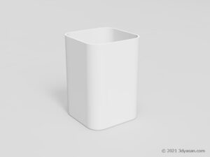 白いシンプルなペン立ての3Dモデル