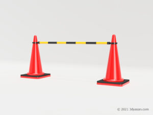 1.5m規制コーンの3Dモデル