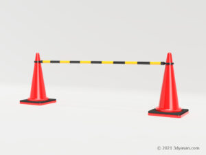 2m規制コーンの3Dモデル