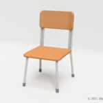 学校椅子の3Dモデル