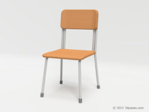 学校椅子の3Dモデル
