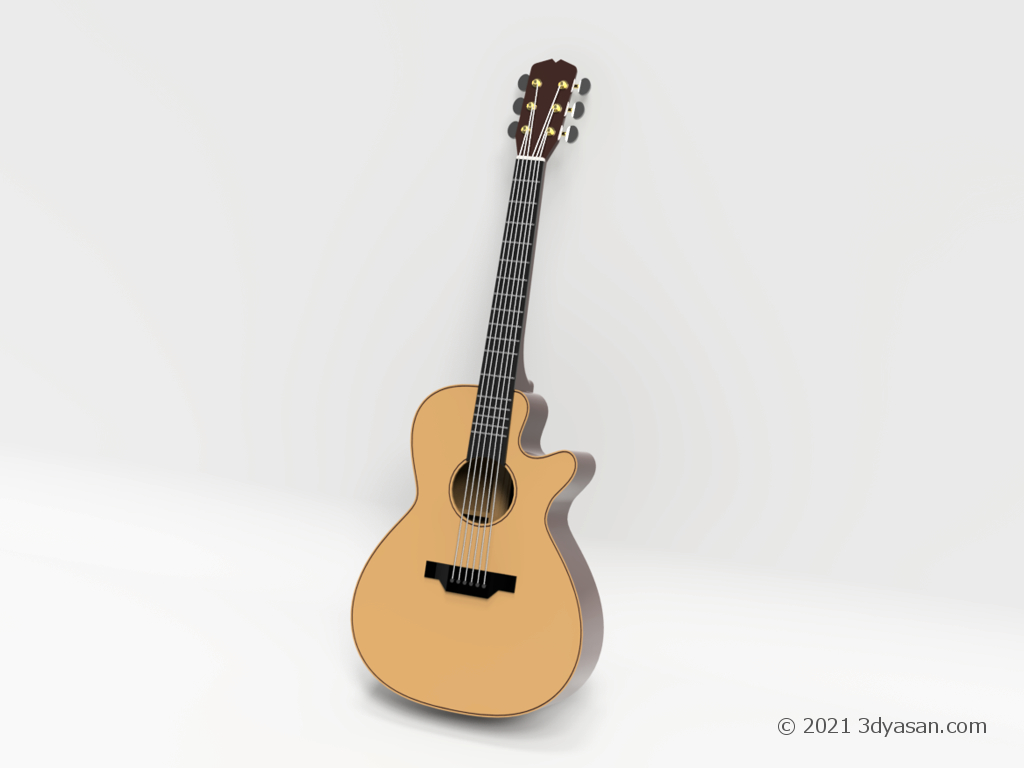 アコースティックギターの3Dモデル