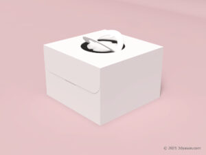 ホールケーキ用紙箱の3Dモデル