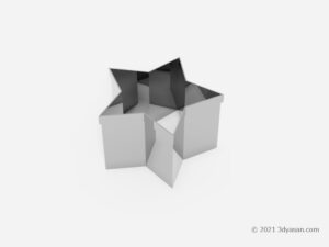 星型のクッキー抜き型の3Dモデル