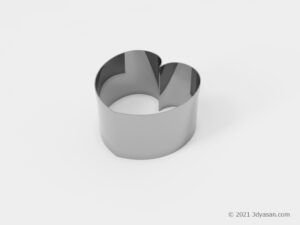 ハート型のクッキー抜き型の3Dモデル