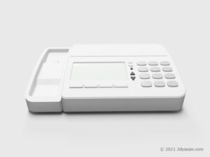ファックス付き電話機の本体のみの3Dモデル