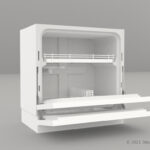 開いた食洗器の3Dモデル