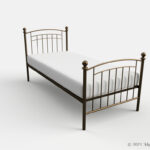 アンティーク調シングルベッドの3Dモデル