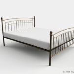 アンティーク調クイーンサイズベッドの3Dモデル