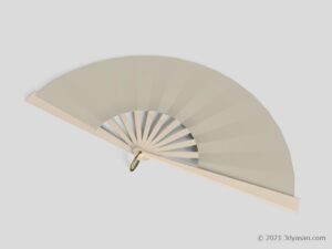 開いた扇子の3Dモデル