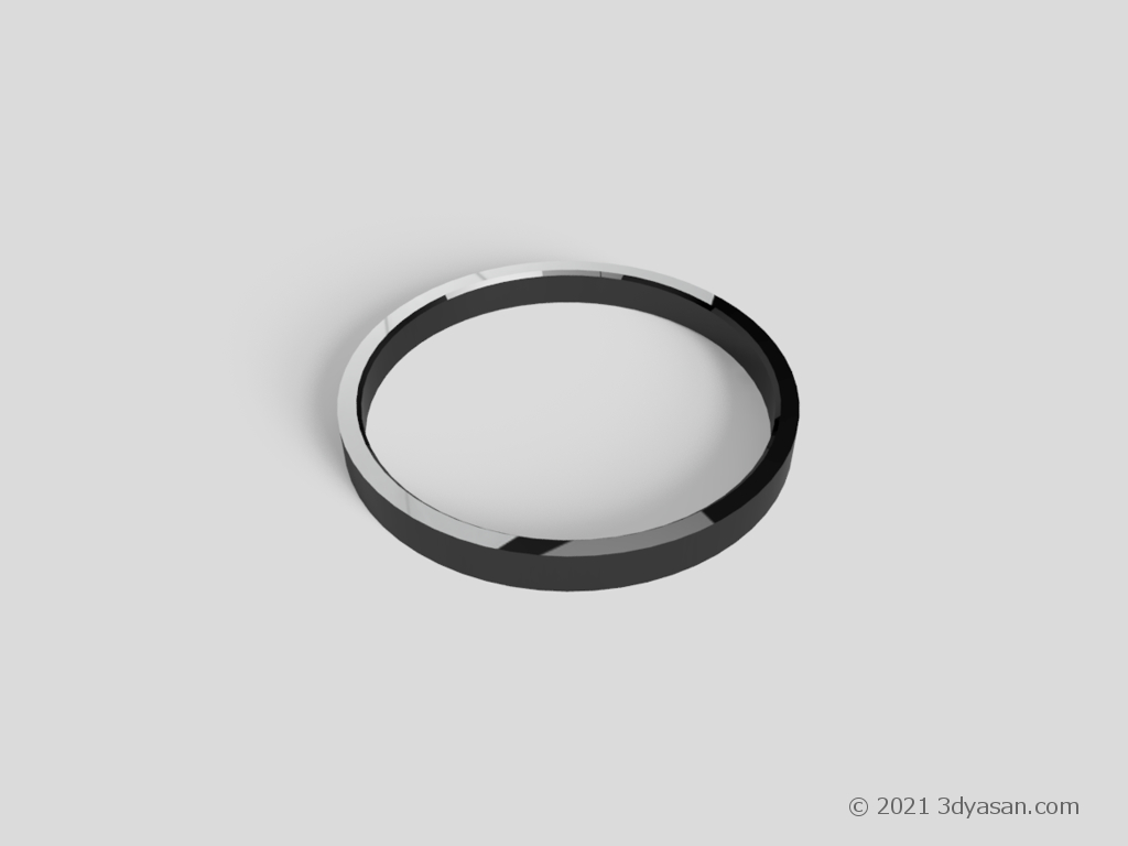 平打ちの指輪の3Dモデル