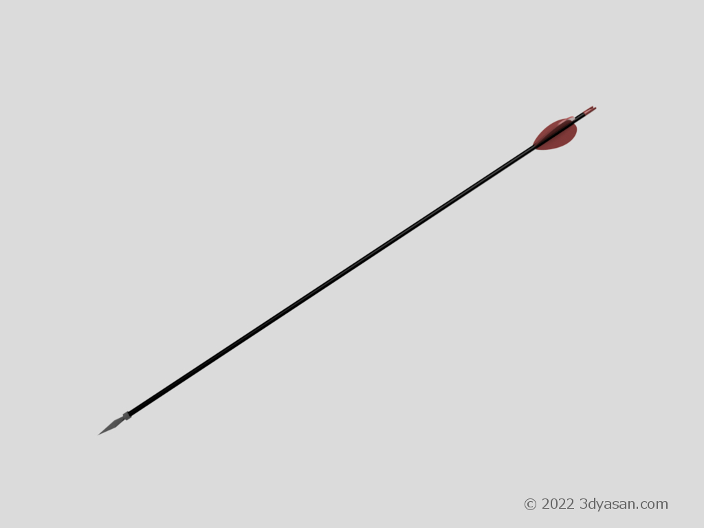 アーチェリー用の矢の3Dモデル