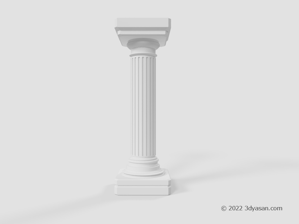 ドーリア式のギリシャ石柱の3Dモデル