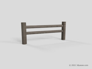 木製柵の3Dモデル