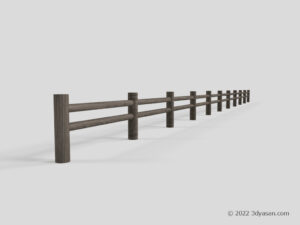 木製柵の3Dモデル