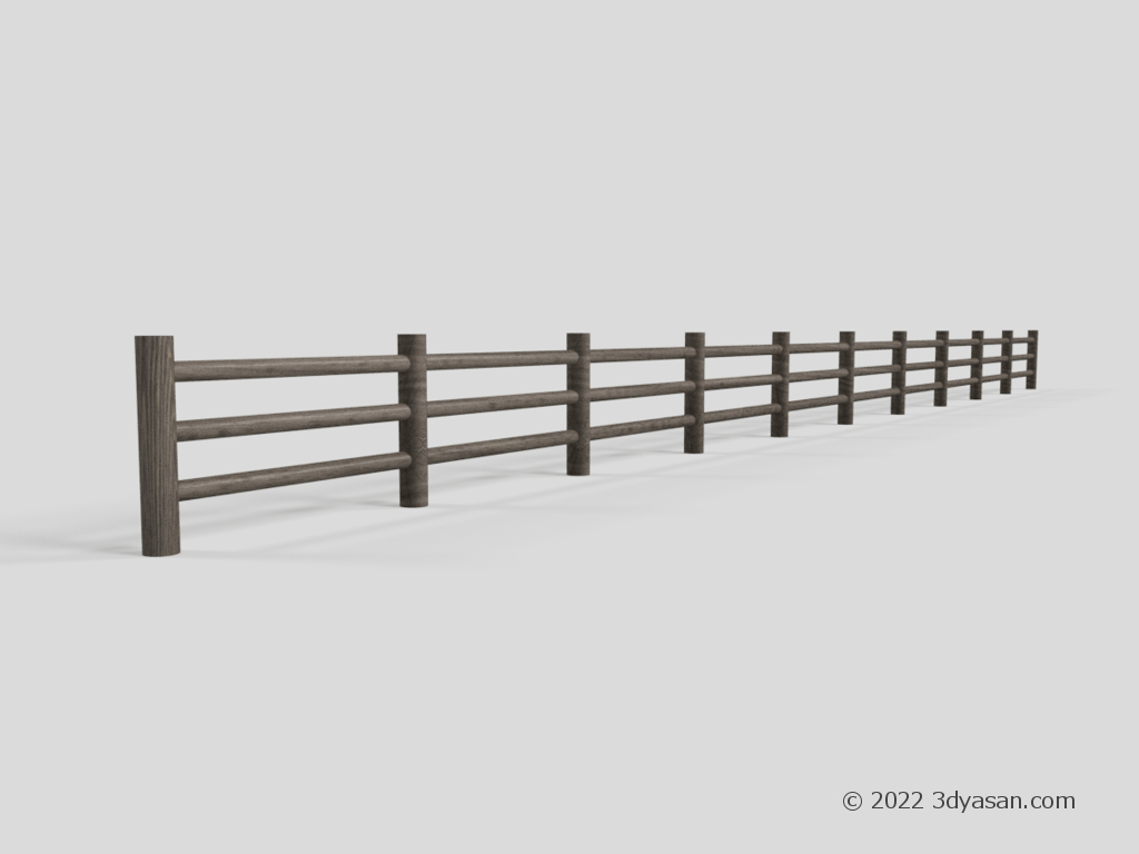 木製柵の3Dモデル