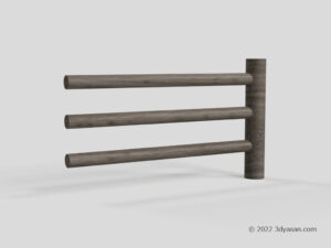 木製柵の3Dモデル