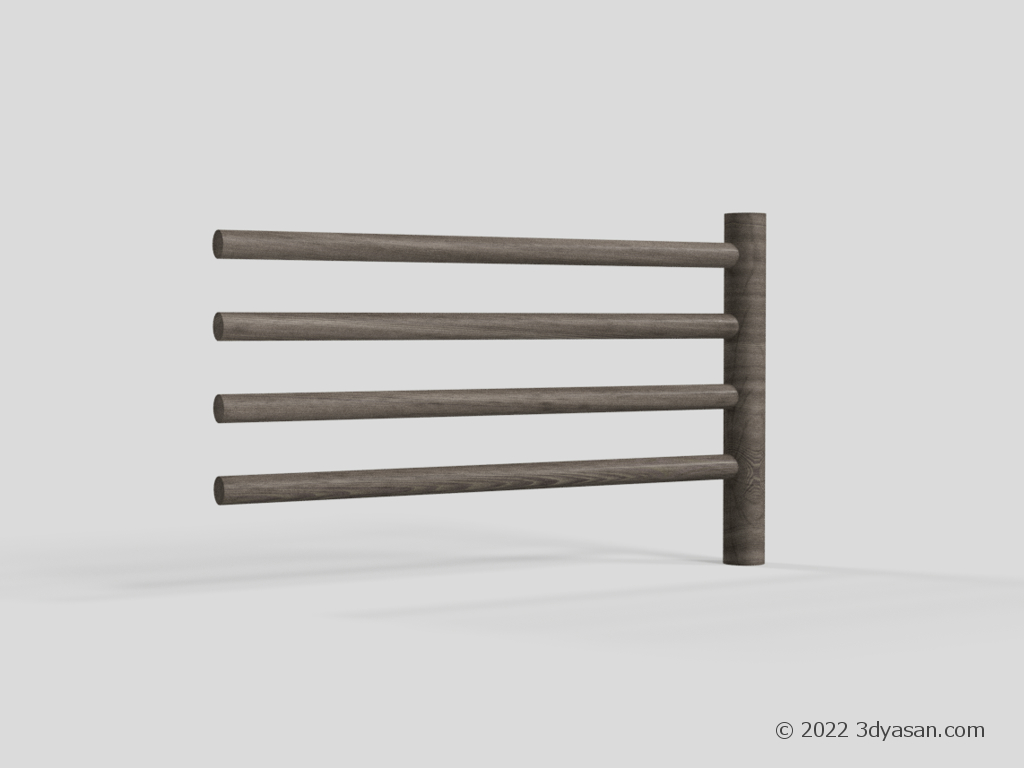 木製柵の3Dモデル