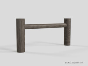 木製柵の3Dモデル