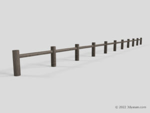 木製柵の3Dモデル