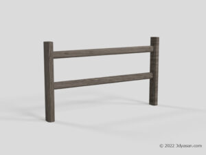 木製柵の3Dモデル
