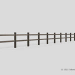 木製柵の3Dモデル