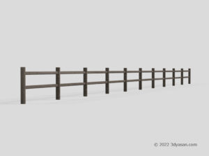 木製柵の3Dモデル
