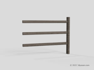 木製柵の3Dモデル